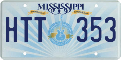 MS license plate HTT353
