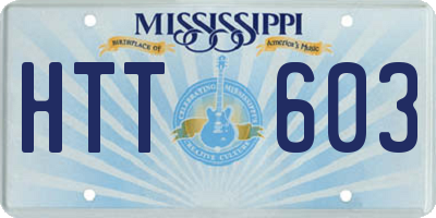 MS license plate HTT603