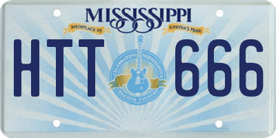 MS license plate HTT666