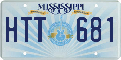 MS license plate HTT681