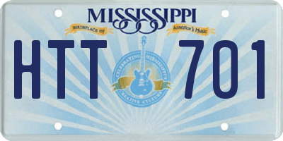 MS license plate HTT701