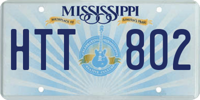 MS license plate HTT802