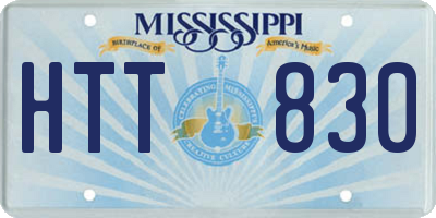 MS license plate HTT830