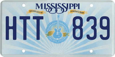 MS license plate HTT839