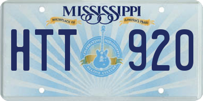MS license plate HTT920