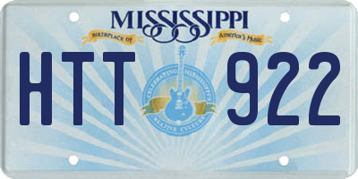 MS license plate HTT922