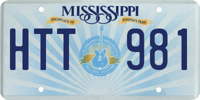 MS license plate HTT981