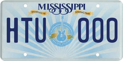 MS license plate HTU000