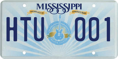 MS license plate HTU001
