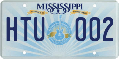MS license plate HTU002