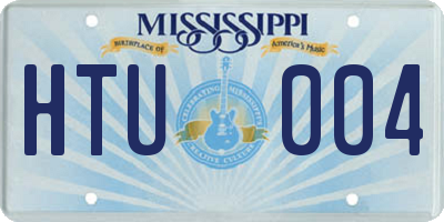 MS license plate HTU004