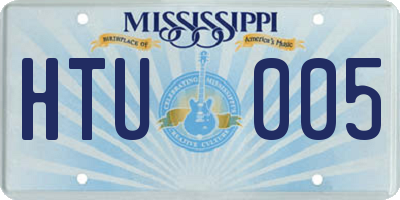 MS license plate HTU005