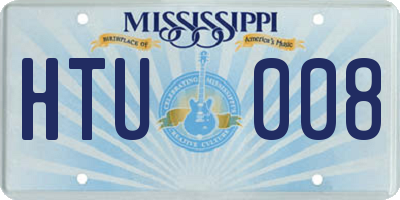 MS license plate HTU008