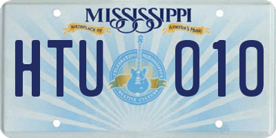 MS license plate HTU010