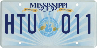 MS license plate HTU011