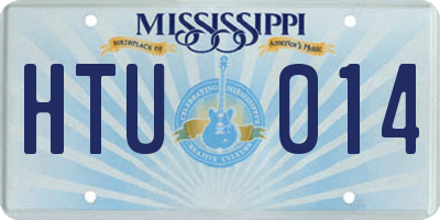 MS license plate HTU014