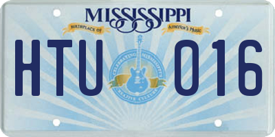 MS license plate HTU016