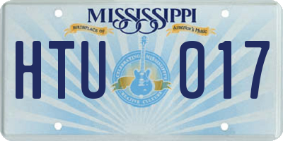 MS license plate HTU017