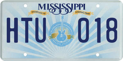 MS license plate HTU018
