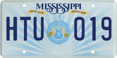 MS license plate HTU019
