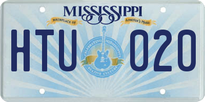 MS license plate HTU020