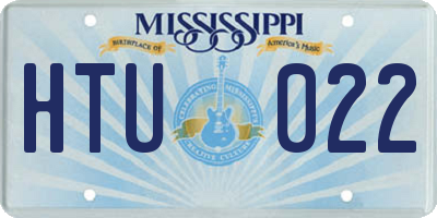 MS license plate HTU022