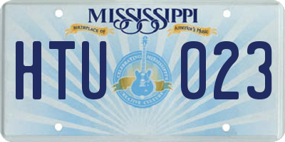 MS license plate HTU023