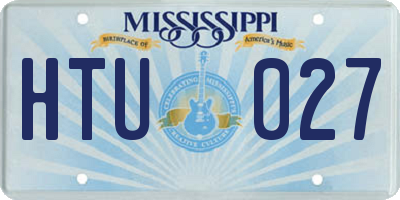 MS license plate HTU027