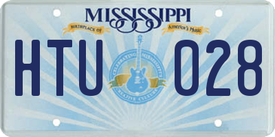 MS license plate HTU028