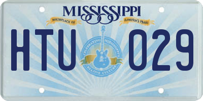 MS license plate HTU029