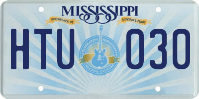 MS license plate HTU030