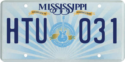 MS license plate HTU031