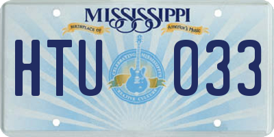 MS license plate HTU033