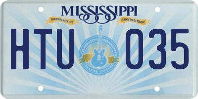 MS license plate HTU035