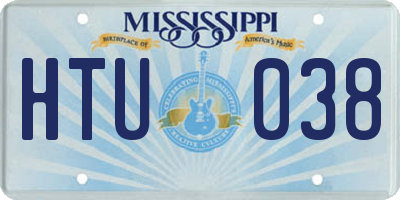 MS license plate HTU038