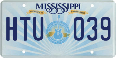 MS license plate HTU039