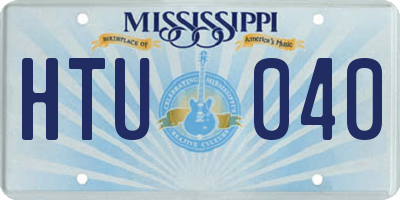 MS license plate HTU040