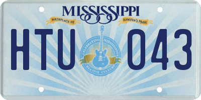 MS license plate HTU043