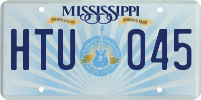 MS license plate HTU045