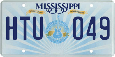 MS license plate HTU049