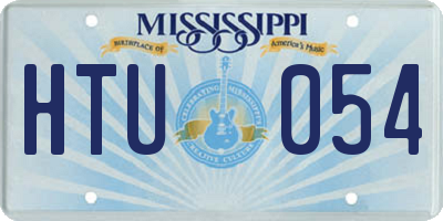 MS license plate HTU054