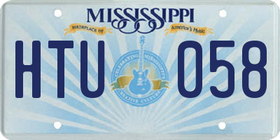 MS license plate HTU058