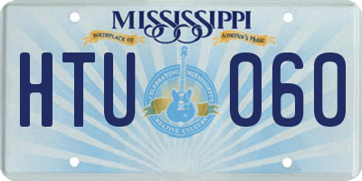 MS license plate HTU060