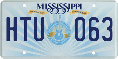 MS license plate HTU063