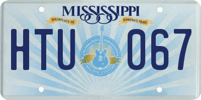 MS license plate HTU067