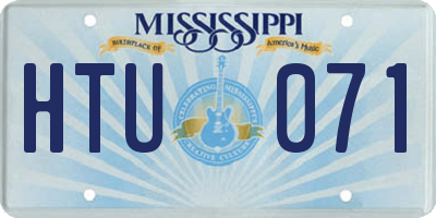 MS license plate HTU071