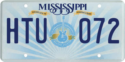 MS license plate HTU072