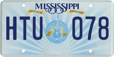 MS license plate HTU078