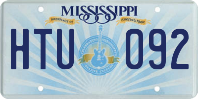 MS license plate HTU092