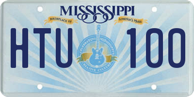MS license plate HTU100